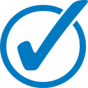 blue check mark with cirle icon